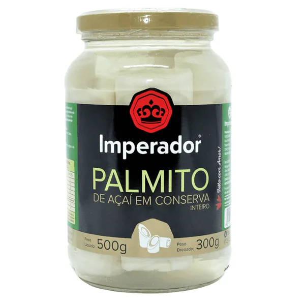 Palmito Açaí Inteiro Imperador Vidro - 300gr - Imagem 1