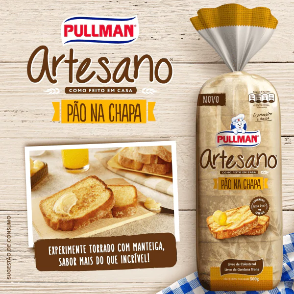 Pão de Forma Pullman Artesano Na Chapa - 500gr - Imagem 2