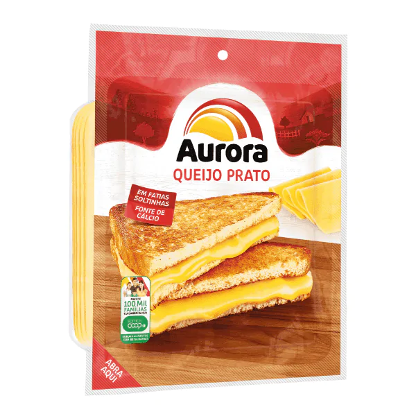 Queijo Prato Fatiado Aurora - 150G-1 Queijo Prato Fatiado Aurora - 150gr - Imagem 1