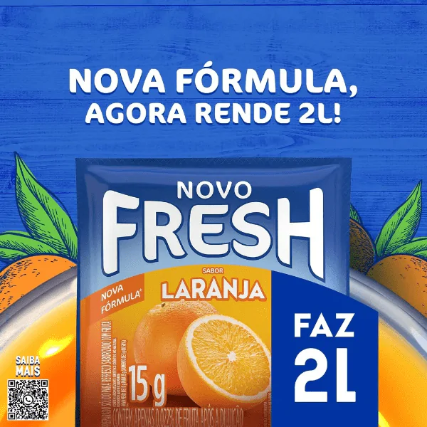 Refresco em Pó Fresh Sabor Laranja - 2L - Imagem 2