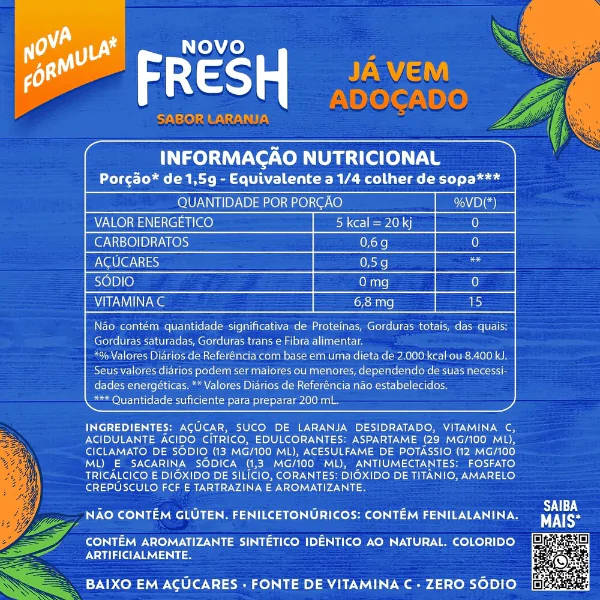 Refresco em Pó Fresh Sabor Laranja - 2L - Imagem 3