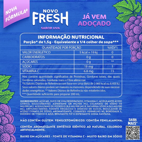 Refresco em Pó Fresh Sabor Uva - 2L - Imagem 3