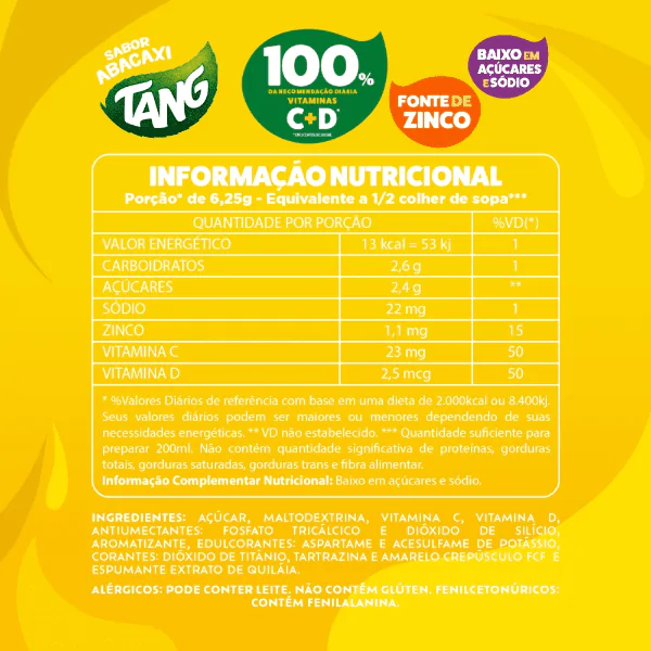 Refresco em Pó Tang Sabor Abacaxi - 1L - Imagem 2