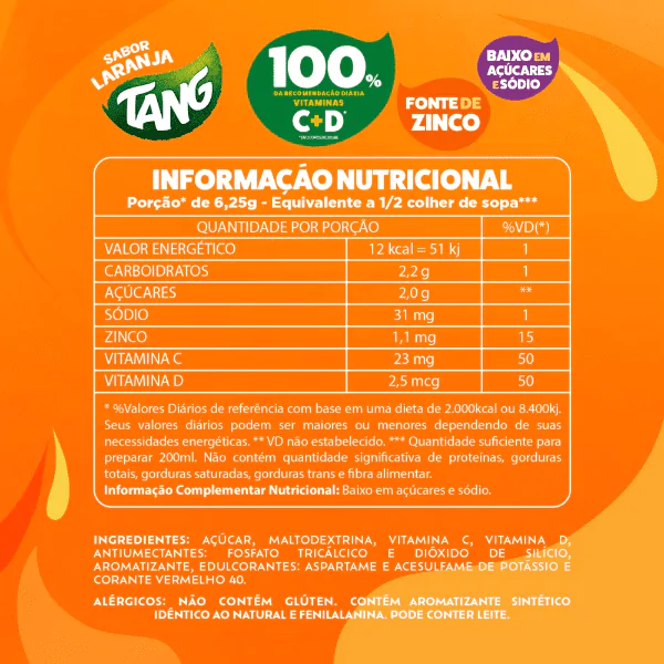Refresco em Pó Tang Sabor Laranja - 1L - Imagem 2