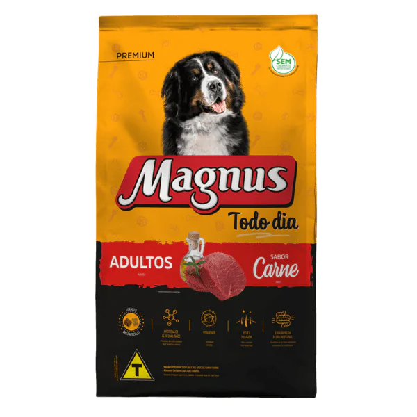 Ração Magnus Todo Dia Cão Sabor Carne - 15Kg - Imagem 1