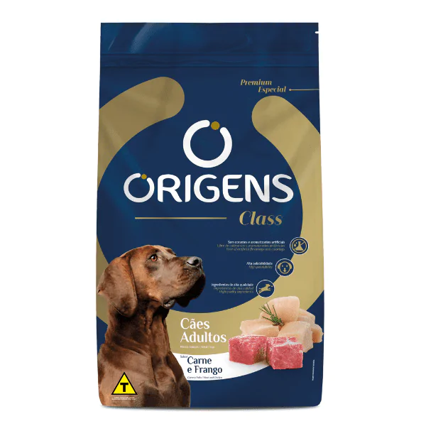 Ração Origens Class Cães Adultos Carne/Frango - 15Kg - Imagem 1