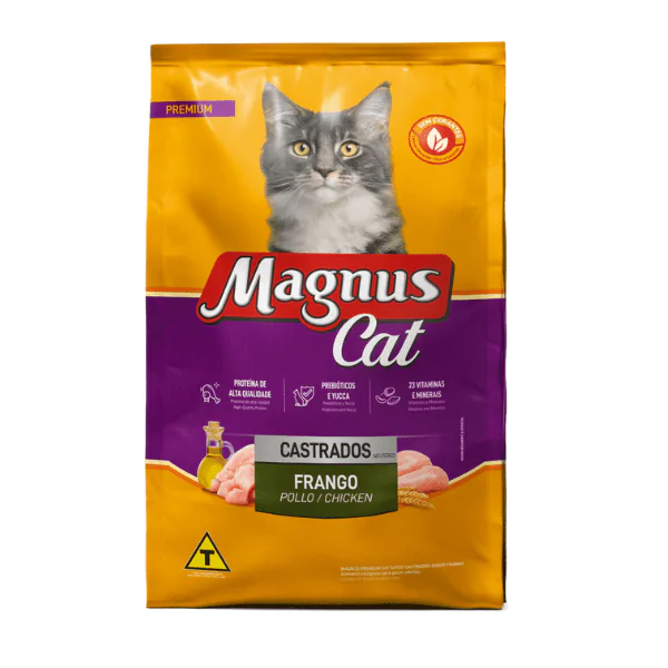 Ração Magnus Gato Castrado Frango - 10,1Kg - Imagem 1