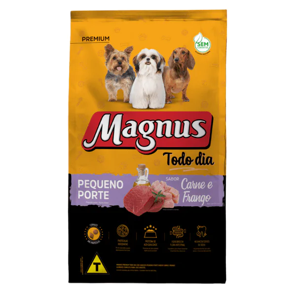 Ração Magnus Todo Dia Cães Porte Pequeno Carne/Frango - 10,1Kg - Imagem 1