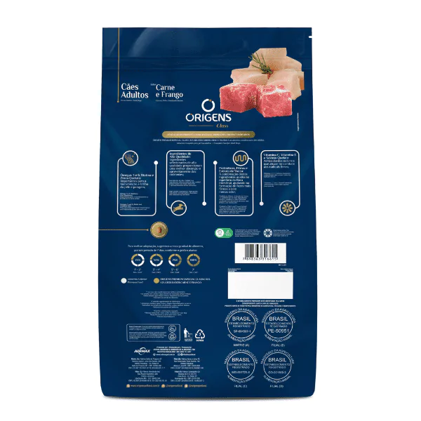 Ração Origens Class Cães Adultos Carne/Frango - 15Kg - Imagem 4