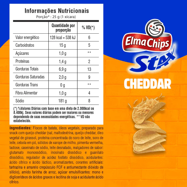Batata Stax Sabor Cheddar - 156gr - Imagem 2
