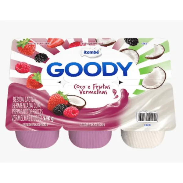 Bebida Láctea Goody Frutas Vermelhas / Coco - 540gr - Imagem 3