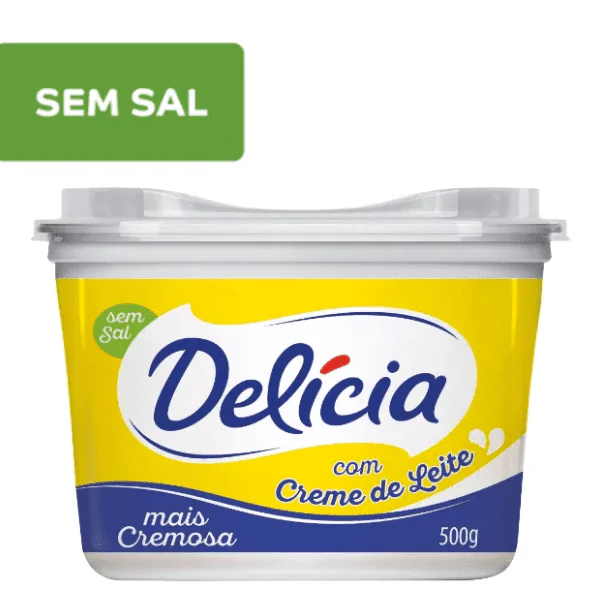 Margarina Delícia Sem Sal - 500gr - Imagem 1