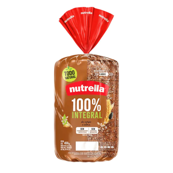 Pão de Forma Nutrella 100% Integral - 450gr - Imagem 1