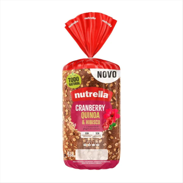 Pão de Forma Nutrella Cramberry Quinoa e Hibisco - 350gr - Imagem 1