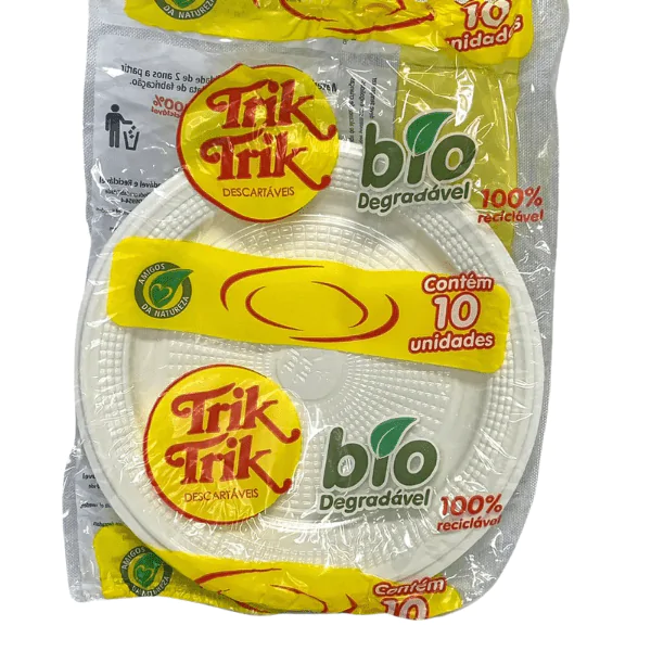 Prato Descartável Bio Trik 15Cm Branco - 10Und-1 Prato Descartável Bio Trik 15Cm Branco - 10und - Imagem 1