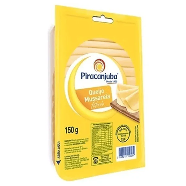 Queijo Mussarela Fatiado Piracanjuba - 150gr - Imagem 1