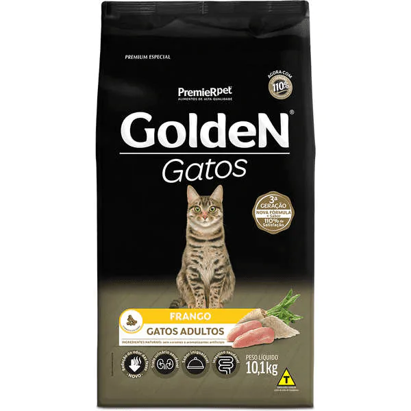 Ração Golden Gatos Adultos Frango - 10,1Kg - Imagem 2