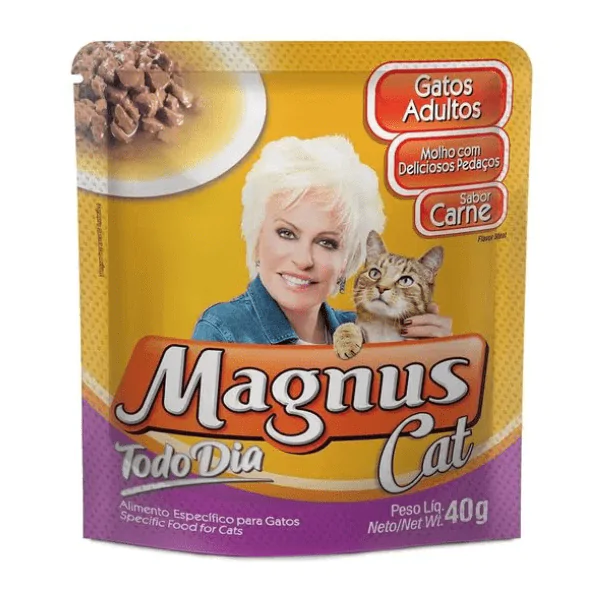Ração Úmida Magnus Gatos Todo Dia Carne - 40gr - Imagem 1