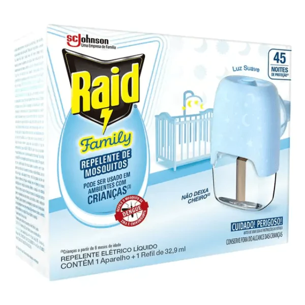 Repelente Elétrico Raid Líquido Family 45 Noites - Imagem 1