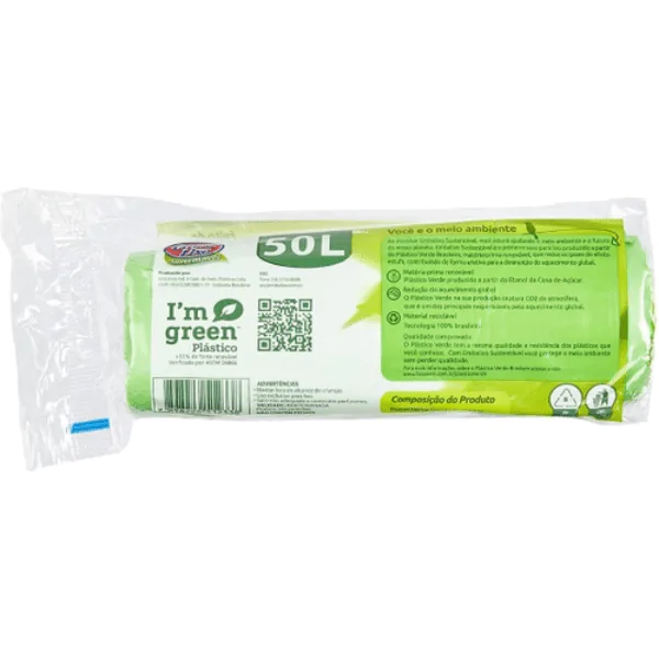 Saco de Lixo Sustentável Top I'm Green 50L Rolo - 30Und - Imagem 2