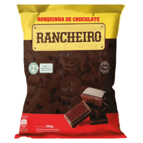 Biscoito Rancheiro Rosquinha Chocolate - 300gr-1 Biscoito Rancheiro Rosquinha Chocolate - 300gr - Imagem 1