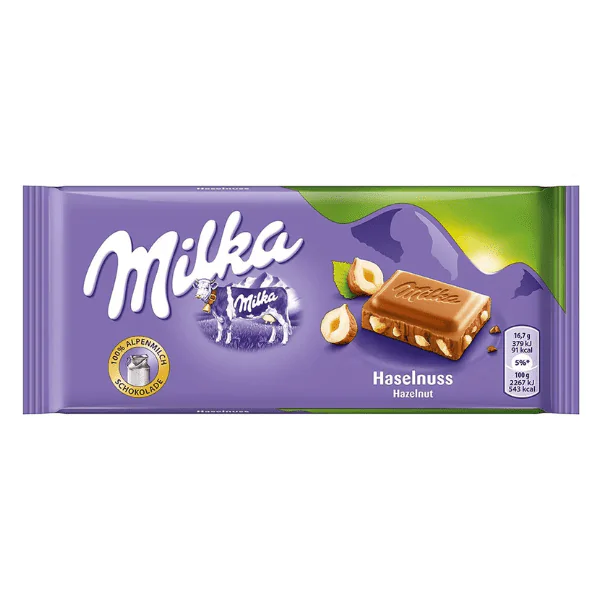 Barra de Chocolate Milka Leite Avelã - 100gr - Imagem 1