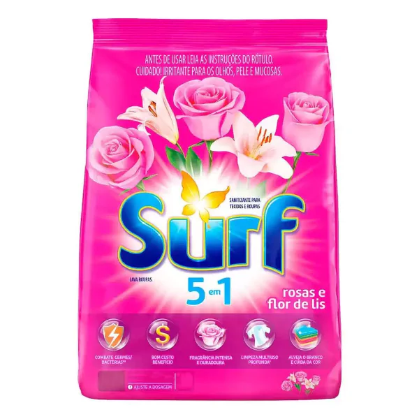 Detergente Pó Surf Flor de Liz - 800G-1 Detergente Pó Surf Flor de Liz - 800gr - Imagem 1