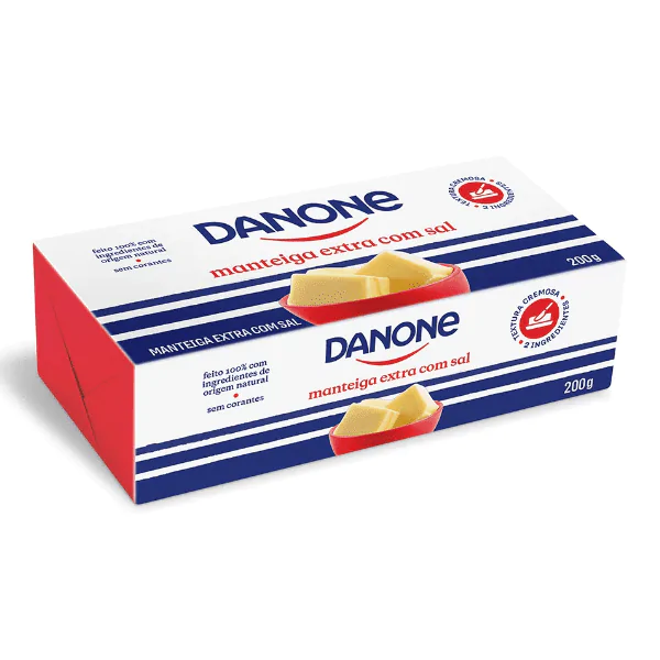 Manteiga Danone Com Sal - 200G-1 Manteiga Danone Com Sal - 200gr - Imagem 1