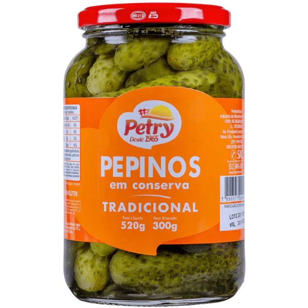 Pepino em Conserva Picles Petry - 300gr - Imagem 1