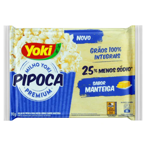 Pipoca Microondas Yoki Premium Manteiga - 90gr - Imagem 1