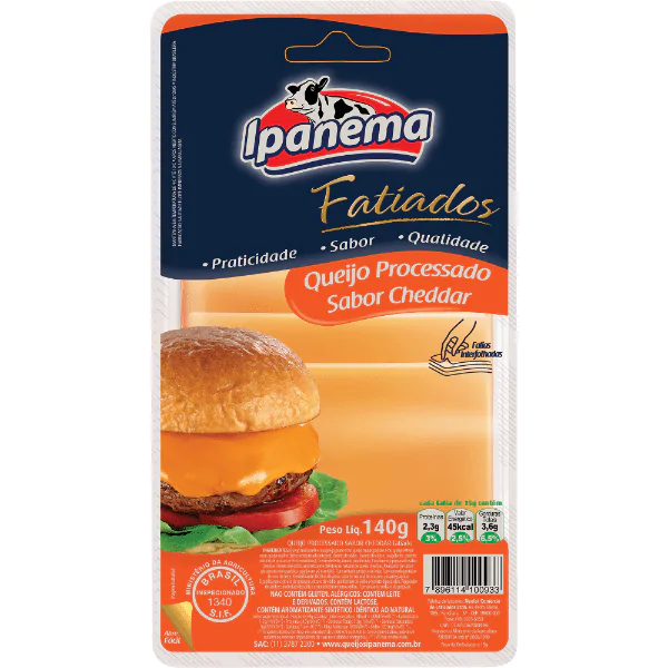 Queijo Cheddar Fatiado Ipanema - 140gr - Imagem 1