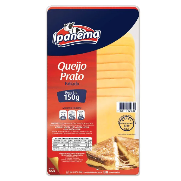 Queijo Prato Fatiado Ipanema - 150gr - Imagem 1