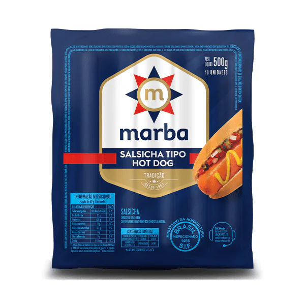 Salsicha Hot Dog Marba - 500gr - Imagem 1