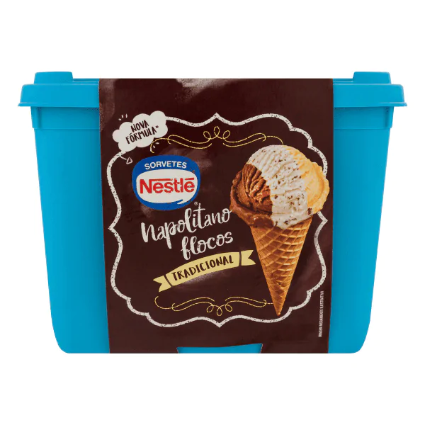 Sorvete Nestlé Napolitano Flocos - 1,5L - Imagem 1