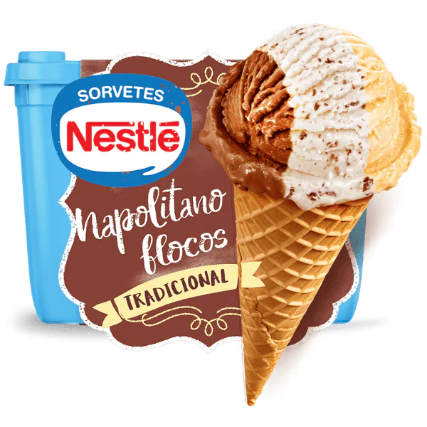 Sorvete Nestlé Napolitano Flocos - 1,5L - Imagem 2
