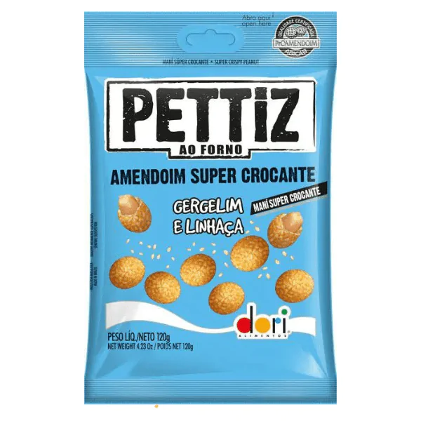 Amendoim Dori Pettiz Gergelim e Linhaça - 120gr - Imagem 1