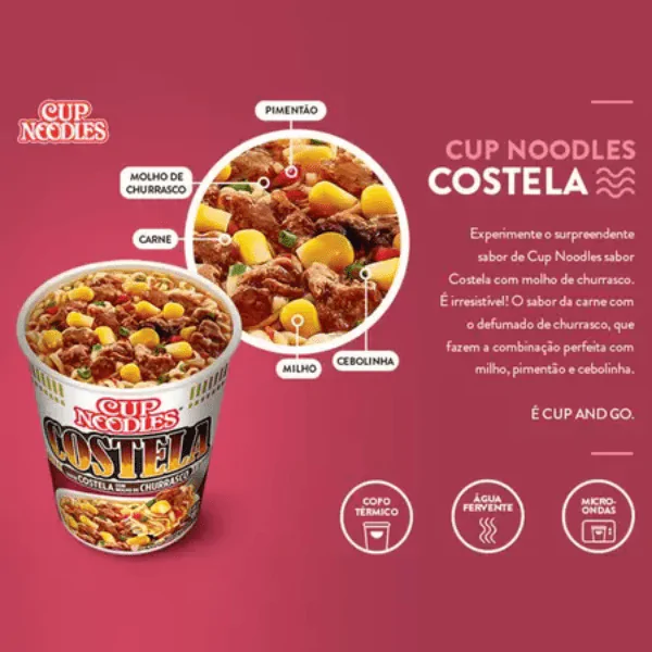 Cup Noodles Nissin Costela - 68gr - Imagem 3