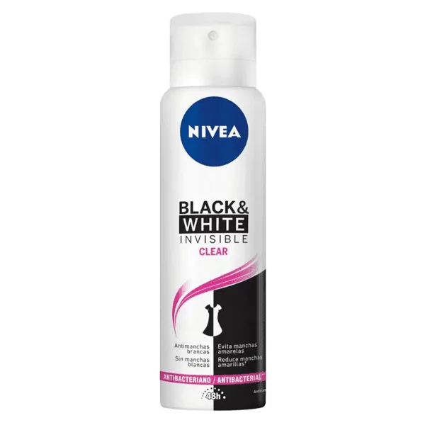 Desodorante Nivea Black & White Clear - 150ml - Imagem 1