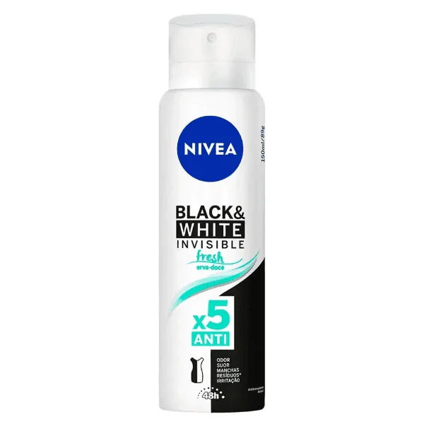 Desodorante Nivea Black & White Fresh - 150ml - Imagem 1