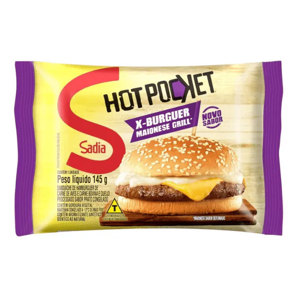 Hot Pocket Sadia Maionese Grill - 145gr-1 Hot Pocket Sadia X-Burguer Maionese Grill - 145gr - Imagem 1
