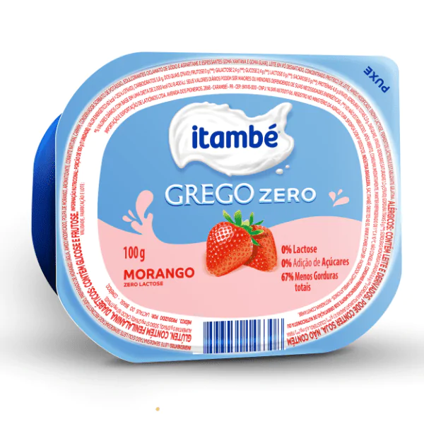 Iogurte Grego Zero Itambé Morango - 100gr - Imagem 1