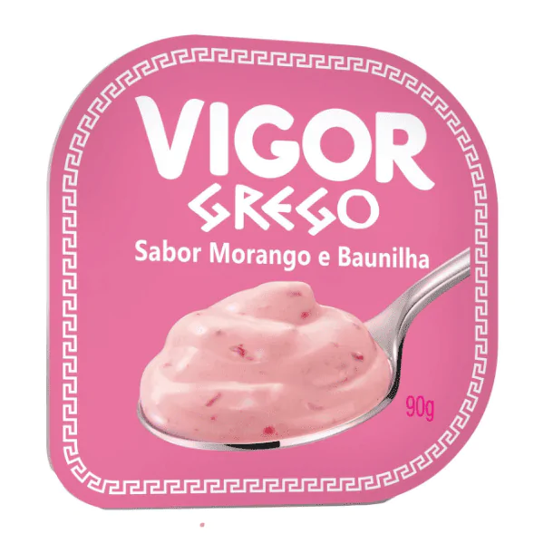 Iogurte Vigor Grego Morango e Baunilha - 90gr - Imagem 1