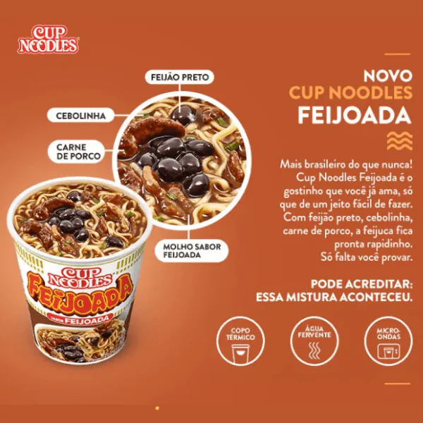 Macarrão Instantâneo Cup Noodle Feijoada - 67gr - Imagem 3