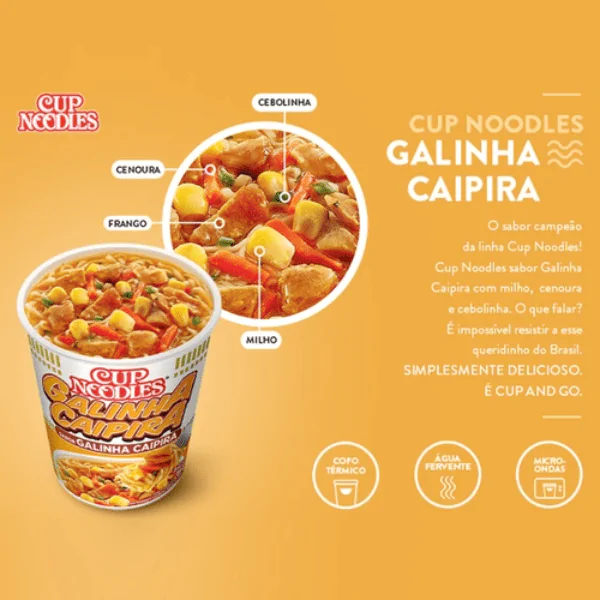 Cup Noodles Nissin Galinha Caipira - 69gr - Imagem 3