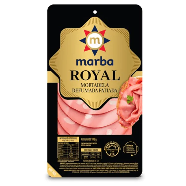 Mortadela Defumada Fatiada Marba - 180gr-1 Mortadela Defumada Fatiada Marba - 180gr - Imagem 1