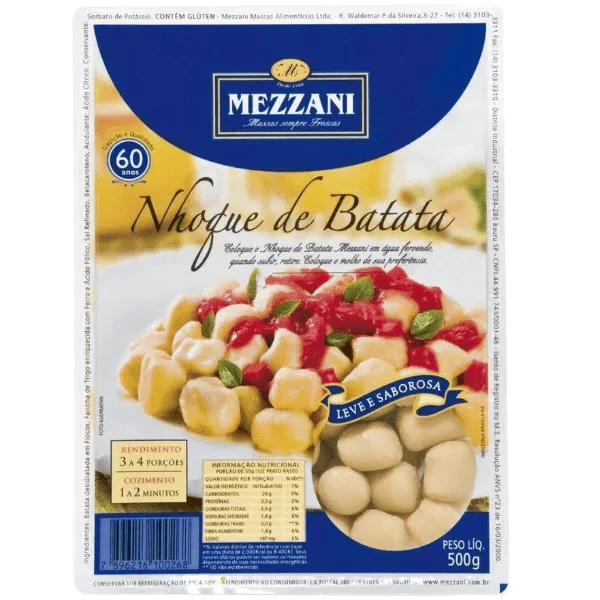 Massa Pronta Nhoque Mezzani - 500gr - Imagem 1