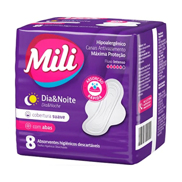 Absorvente Mili Dia & Noite Suave C/ Abas - 8und - Imagem 2