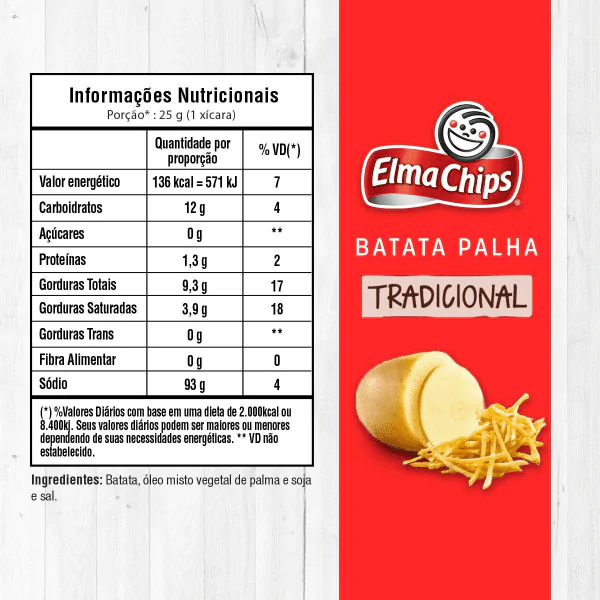 Batata Palha Elma Chips Tradicional - 100gr - Imagem 2