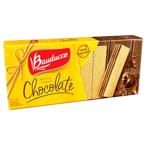 Biscoito Wafer Bauducco Chocolate - 140gr-1 Biscoito Wafer Bauducco Chocolate - 140gr - Imagem 1