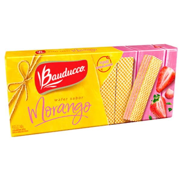 Biscoito Wafer Bauducco Morango - 140gr